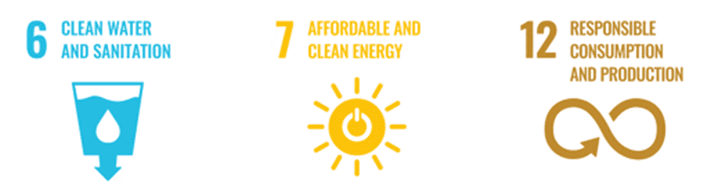 6.clean water and sanitation 7.affordable and clean energy 12.responsible consumption and production