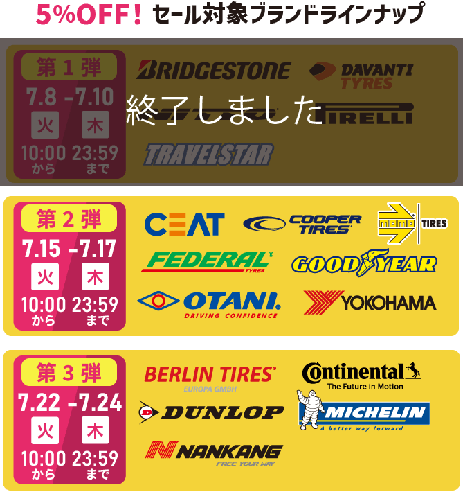 サマータイヤ祭り3DAYSイメージ画像