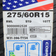 【4本セット】【ｱｳﾄﾚｯﾄ】COOPER COBRA RADIAL G/T 275/60R15 107T