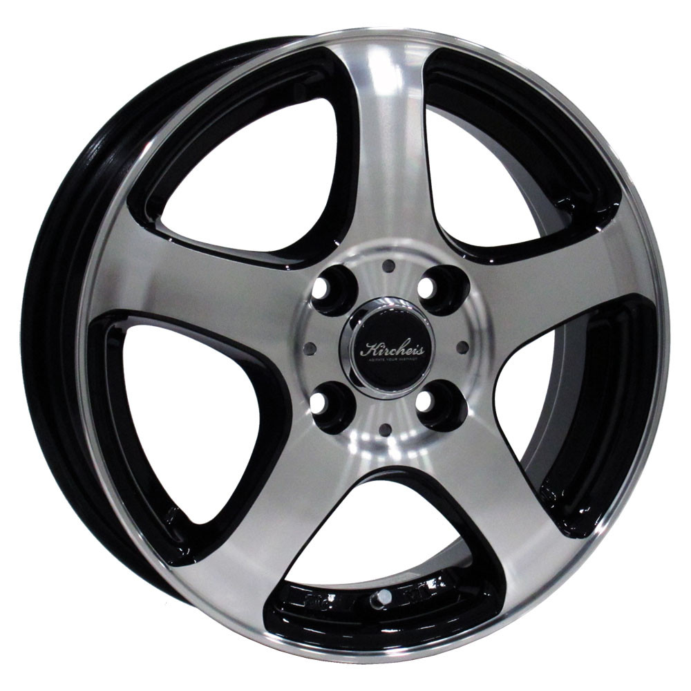 KIRCHEIS S5 14x4.5 43 100x4 BLACK POLISH - オートウェイ