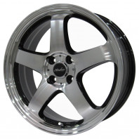 KIRCHEIS S5 17x7.0 45 100x4 BLACK POLISH + NANKANG AW-1 205/45R17 84Q ｽﾀｯﾄﾞﾚｽ