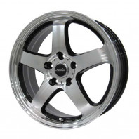 KIRCHEIS S5 17x7.0 50 100x5 BLACK POLISH + MOMO NORTH POLE W-2 205/45R17 88V XL ｽﾀｯﾄﾞﾚｽ