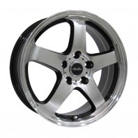 KIRCHEIS S5 17x7.0 50 114.3x5 BLACK POLISH + MOMO SUV POLE W-4 225/65R17 106H XL スタッドレス