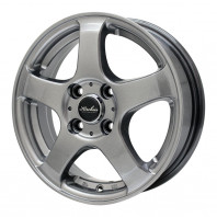 KIRCHEIS S5 13x4.0 35 100x4 METALLIC GRAY + NANKANG AW-1 145/80R13 75Q ｽﾀｯﾄﾞﾚｽ