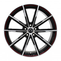 LUXALES PW-X2 19x8.0 38 114.3x5 BK&P/R.MILLING + RADAR Dimax R8+ 225/40R19.Z 93Y XL