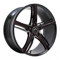 LUXALES PW-V1 20x8.5 45 114.3x5 BK/R.MILLING + DUNLOP SP SPORT MAXX050+ 245/35R20.Z 95Y XL