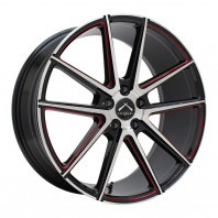 LUXALES PW-X1 19x8.5 38 114.3x5 BK&P/R.MILLING + PIRELLI P-ZERO PZ5 245/45R19 (102Y) XL