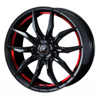 NOVARIS ROHGUE VF 17x7.0 42 114.3x5 BK/RED + BRIDGESTONE BLIZZAK VRX3 195/60R17 90Q ｽﾀｯﾄﾞﾚｽ ｾｰﾙ