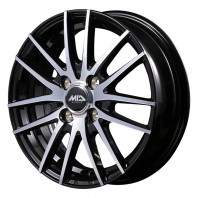 MID WHEELS RX14  14x4.5 45 100x4 BKP + NANKANG AW-1 165/70R14 81Q ｽﾀｯﾄﾞﾚｽ