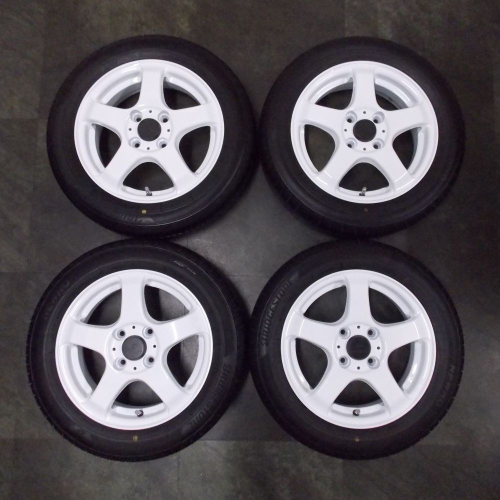 中古】FINALIST FZ-S5 14x4.5 43 100x4 WHT + 【中古】BRIDGESTONE