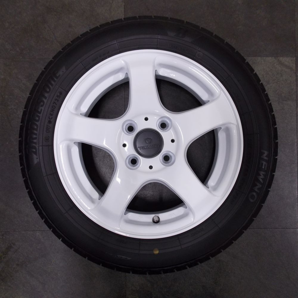 中古】FINALIST FZ-S5 14x4.5 43 100x4 WHT + 【中古】BRIDGESTONE