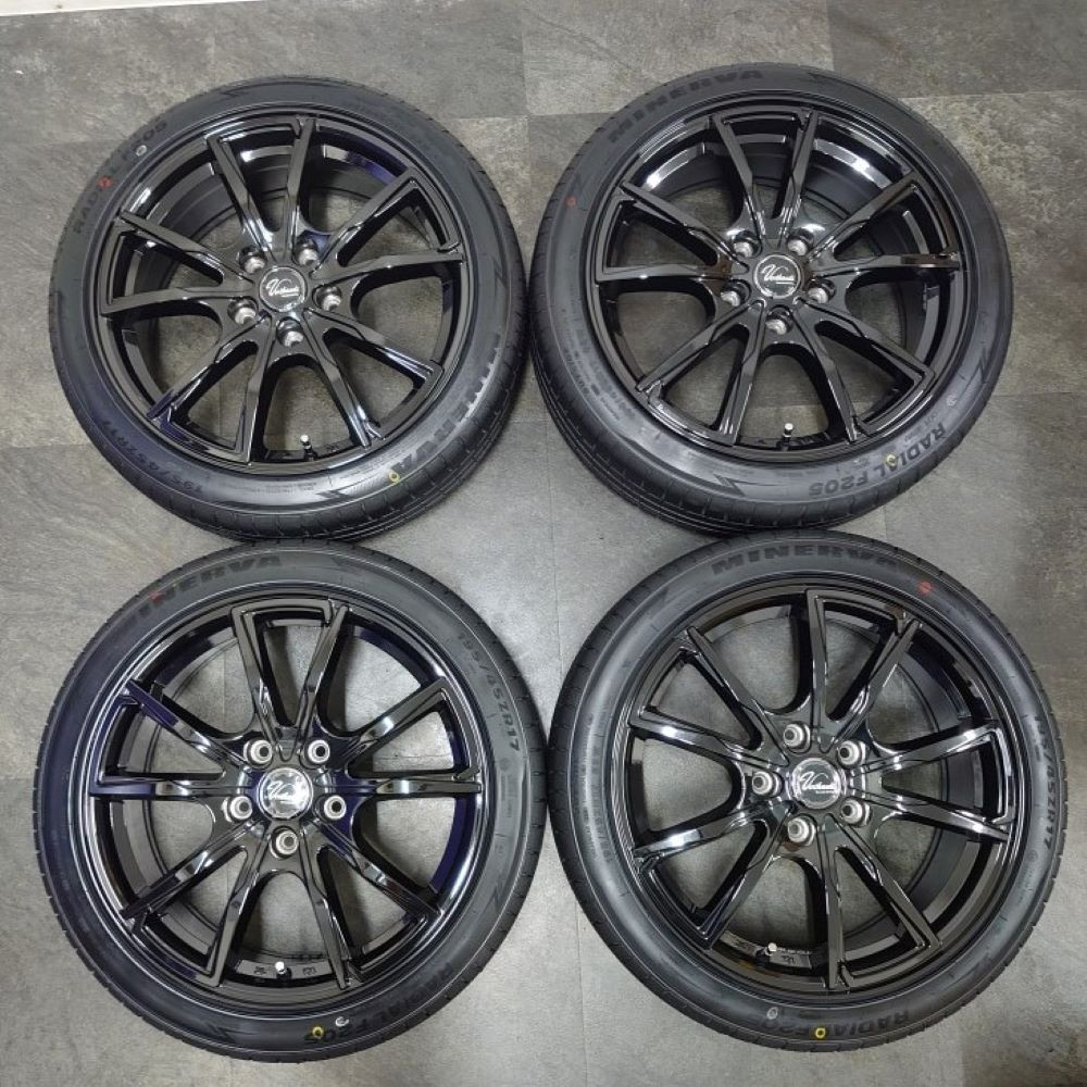 ｱｳﾄﾚｯﾄ】Verthandi PW-S10 17x7.0 48 114.3x5 BLACK + 【ｱｳﾄﾚｯﾄ