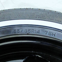 【ｱｳﾄﾚｯﾄ】LUMACA MODEL-2 14x4.5 45 100x4 BLACK + 【ｱｳﾄﾚｯﾄ】NANKANG RX615 WSW 155/65R14 75H 1.0cm