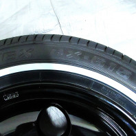 【ｱｳﾄﾚｯﾄ】LUMACA MODEL-2 14x4.5 45 100x4 BLACK + 【ｱｳﾄﾚｯﾄ】NANKANG RX615 WSW 155/65R14 75H 1.0cm