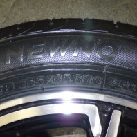 【ｱｳﾄﾚｯﾄ】Verthandi PW-S8 14x4.5 45 100x4 BK/P + 【ｱｳﾄﾚｯﾄ】BRIDGESTONE NEWNO 155/65R14 75H
